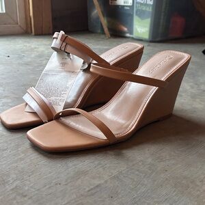 Women's Tan Wedge Sandals Brand New With Tags